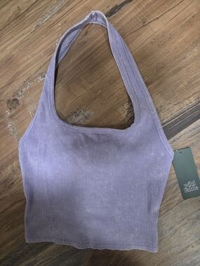 wild fable faded lilac ribbed halter tank